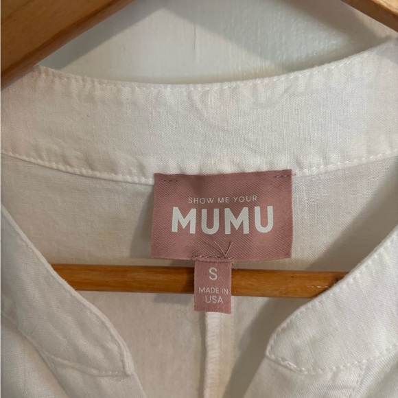 SHOW ME YOUR MUMU White Linen Blend Horton Romper Size Small - Picture 7 of 13